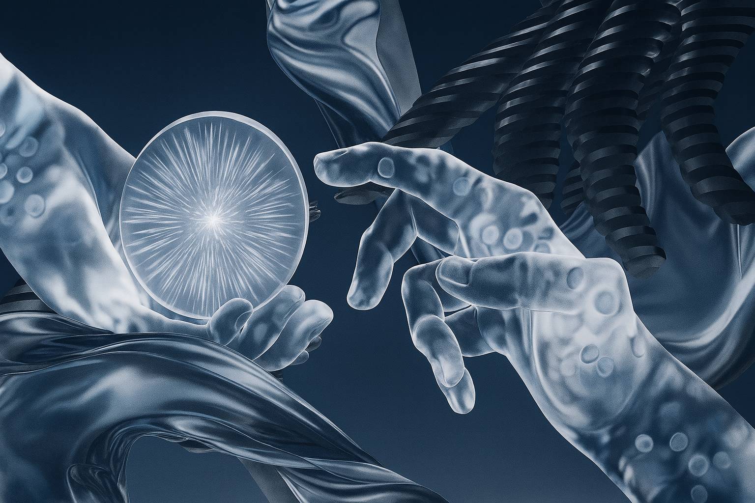 Müasir dizayn trendini əks etdirən qaranlıq interfeys vizualı